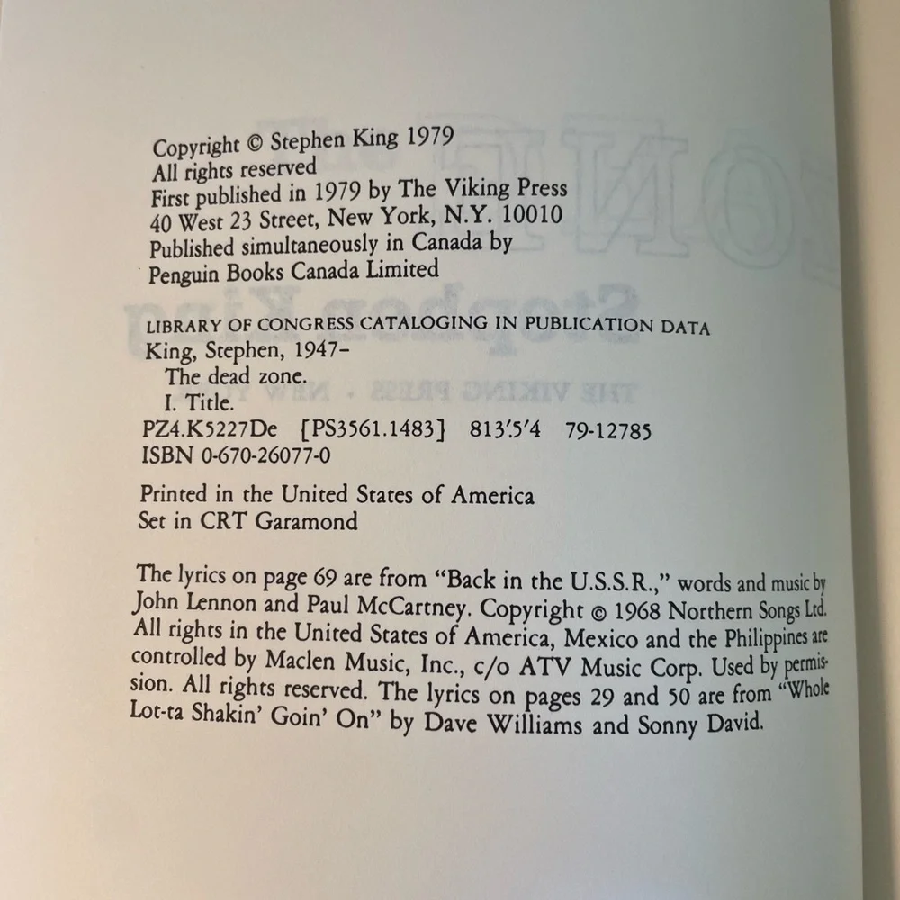 Stephen King Book Set: The Dead Zone & The Girl Who Loved Tom Gordon, Hardbacks.